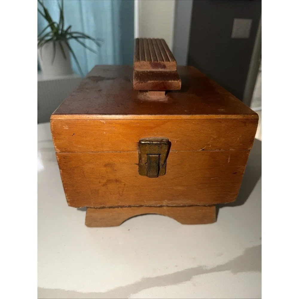 Vintage Shoes Shine Box Kit with Accessories Wood